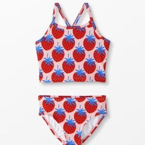 Hanna Andersson Strawberry Print Kids Tankini Set Size 10